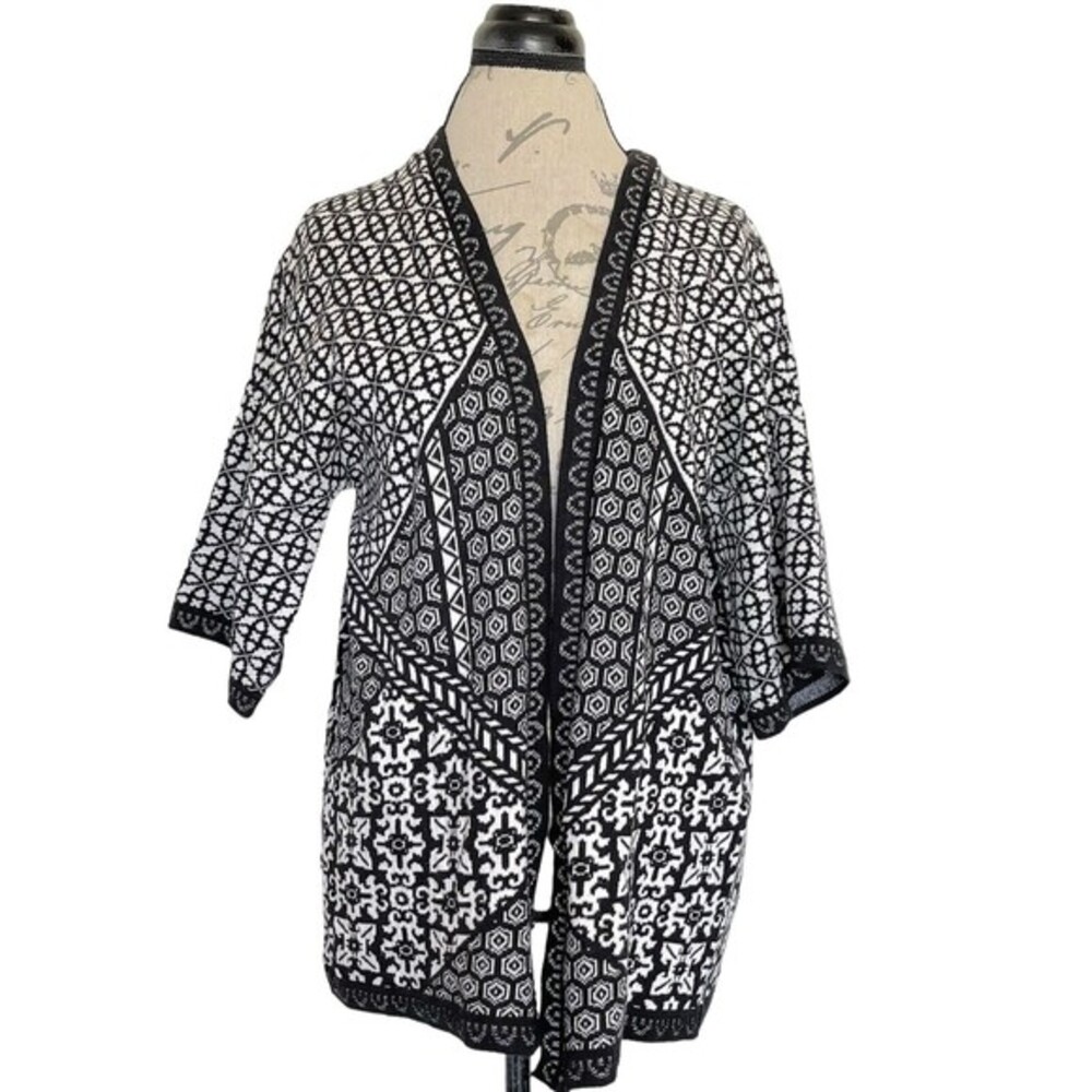 Atmosphere Womens Sweater Cardigan Open Front Short Sleeve Knit Size Medium